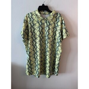 Bette Court Women's Golf Top XL Snake Print Stretch 1/4 ZIP Pullover Pickleball